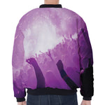 EDM Party In Nightclub Print Zip Sleeve Bomber Jacket