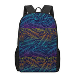 EDM Surfing Wave Pattern Print 17 Inch Backpack