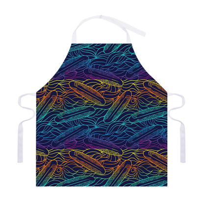 EDM Surfing Wave Pattern Print Adjustable Apron