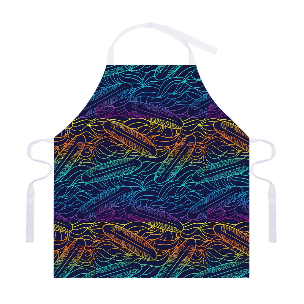 EDM Surfing Wave Pattern Print Adjustable Apron