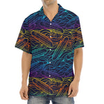 EDM Surfing Wave Pattern Print Aloha Shirt