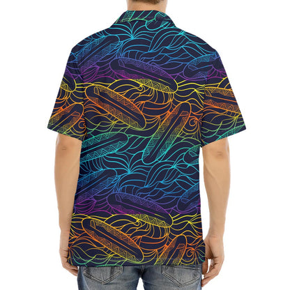 EDM Surfing Wave Pattern Print Aloha Shirt