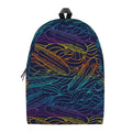 EDM Surfing Wave Pattern Print School Backpack