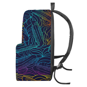 EDM Surfing Wave Pattern Print Backpack