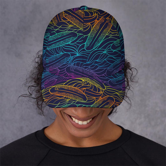 EDM Surfing Wave Pattern Print Baseball Cap