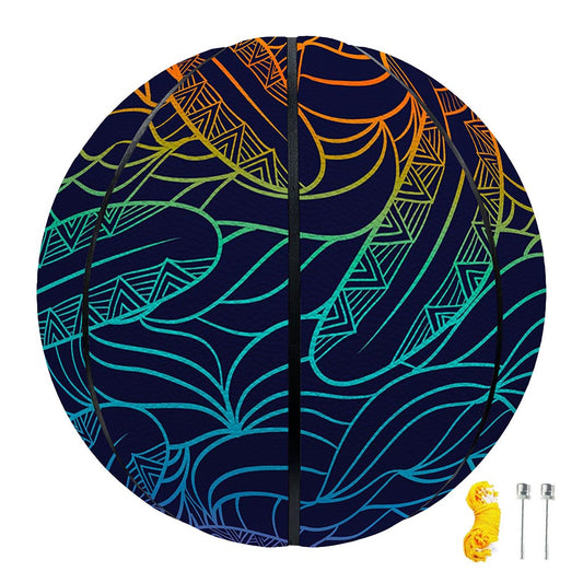 EDM Surfing Wave Pattern Print Basketball