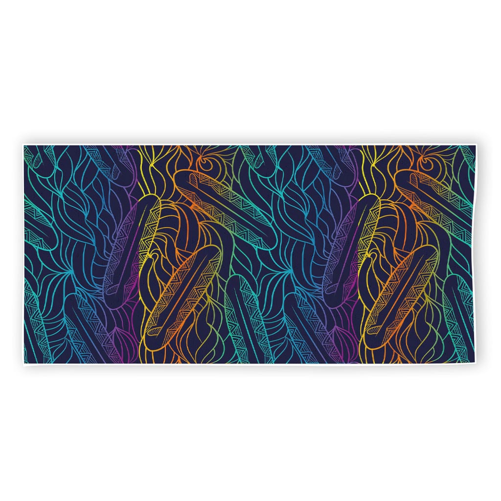 EDM Surfing Wave Pattern Print Beach Towel