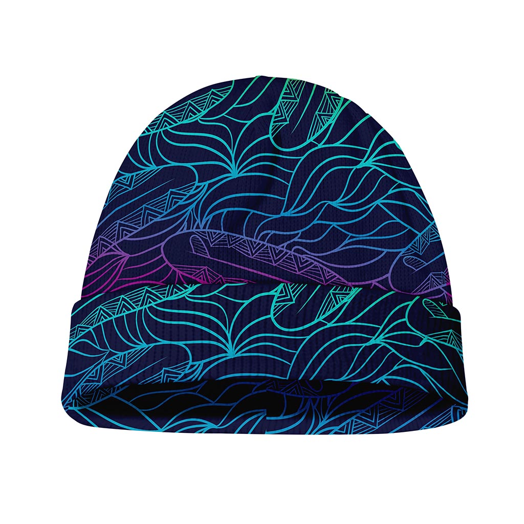 EDM Surfing Wave Pattern Print Beanie