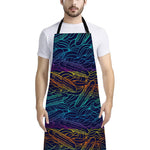 EDM Surfing Wave Pattern Print Bib Apron With Pocket