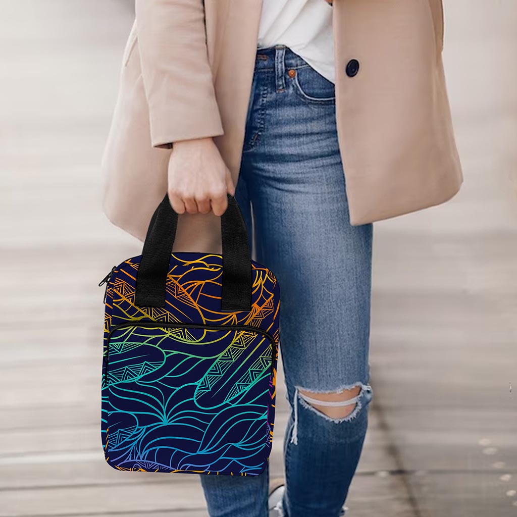 EDM Surfing Wave Pattern Print Bible Tote Bag
