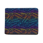 EDM Surfing Wave Pattern Print Bifold Wallet