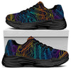 EDM Surfing Wave Pattern Print Black Chunky Shoes