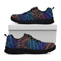 EDM Surfing Wave Pattern Print Black Running Shoes