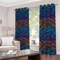 EDM Surfing Wave Pattern Print Dimout Grommet Curtains