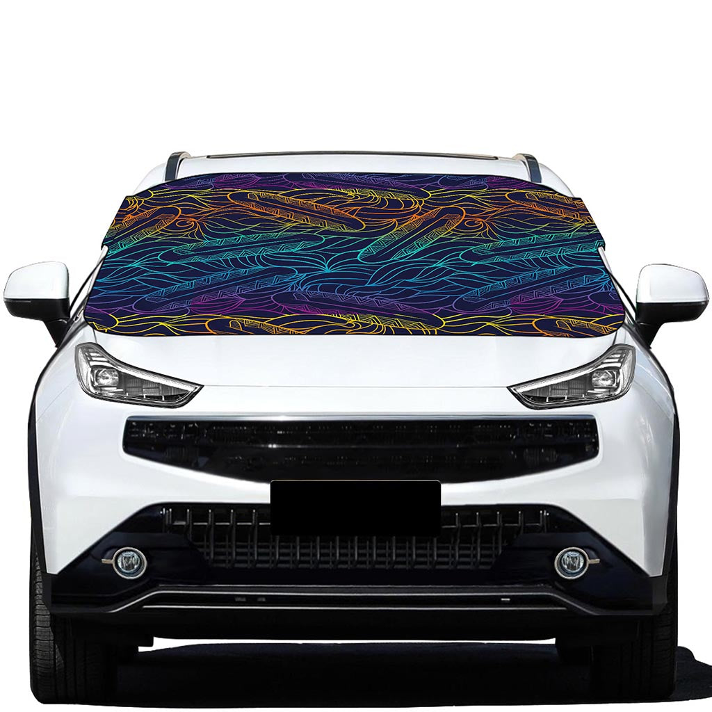 EDM Surfing Wave Pattern Print Car Windshield Snow Cover