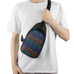 EDM Surfing Wave Pattern Print Chest Bag