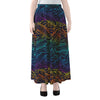 EDM Surfing Wave Pattern Print Chiffon Maxi Skirt