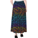 EDM Surfing Wave Pattern Print Chiffon Maxi Skirt