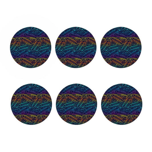 EDM Surfing Wave Pattern Print Coaster Set