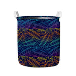 EDM Surfing Wave Pattern Print Collapsible Laundry Basket