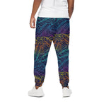 EDM Surfing Wave Pattern Print Cotton Pants