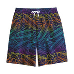 EDM Surfing Wave Pattern Print Cotton Shorts