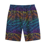EDM Surfing Wave Pattern Print Cotton Shorts
