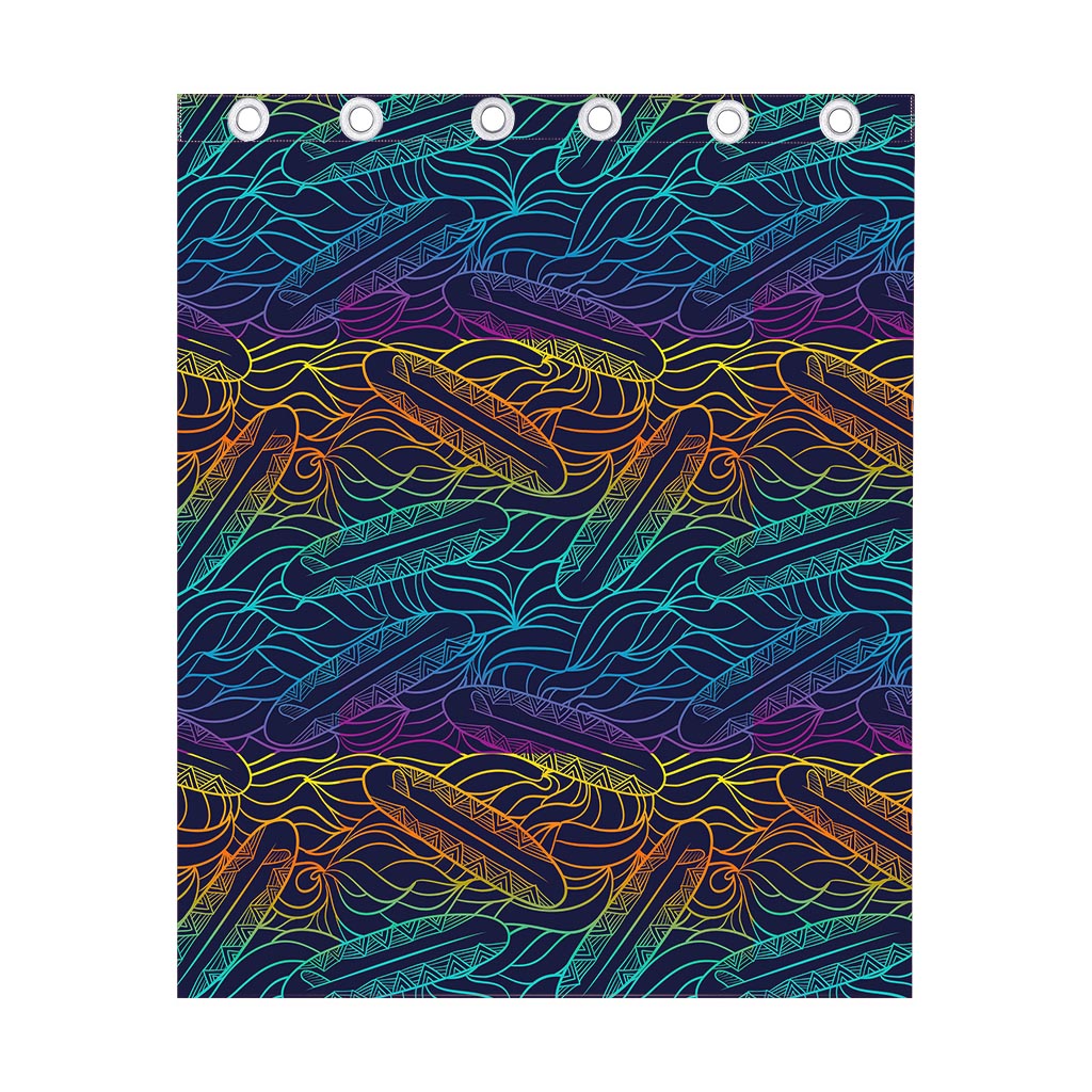 EDM Surfing Wave Pattern Print Curtain