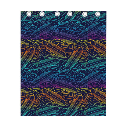 EDM Surfing Wave Pattern Print Curtain