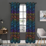 EDM Surfing Wave Pattern Print Curtain