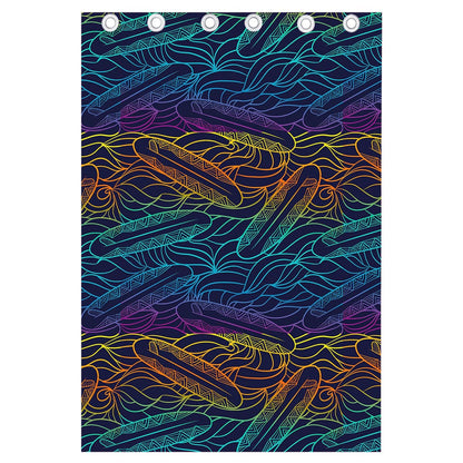 EDM Surfing Wave Pattern Print Curtain