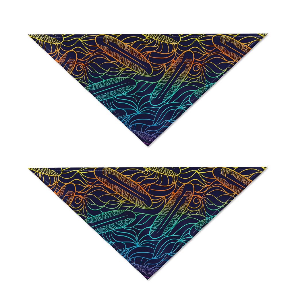 EDM Surfing Wave Pattern Print Dog Bandana