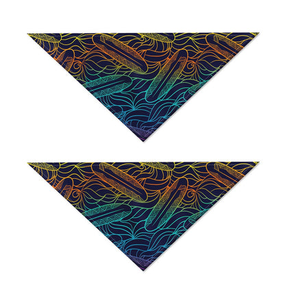 EDM Surfing Wave Pattern Print Dog Bandana