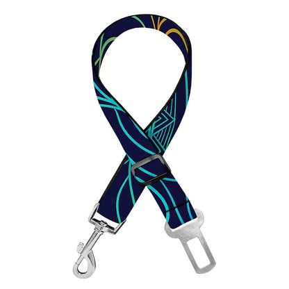 EDM Surfing Wave Pattern Print Dog Seat Belt
