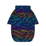 EDM Surfing Wave Pattern Print Dog Zip Up Hoodie