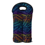 EDM Surfing Wave Pattern Print Double Neoprene Wine Tote