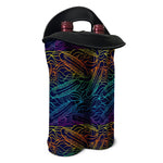 EDM Surfing Wave Pattern Print Double Neoprene Wine Tote