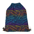 EDM Surfing Wave Pattern Print Drawstring Bag