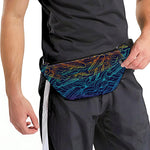 EDM Surfing Wave Pattern Print Fanny Pack