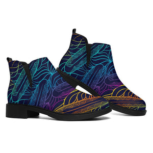 EDM Surfing Wave Pattern Print Flat Ankle Boots