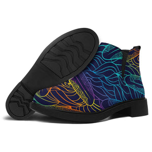 EDM Surfing Wave Pattern Print Flat Ankle Boots