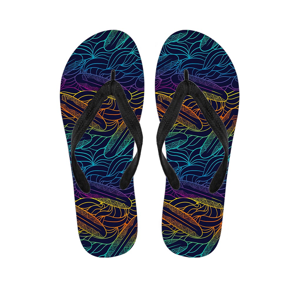 EDM Surfing Wave Pattern Print Flip Flops