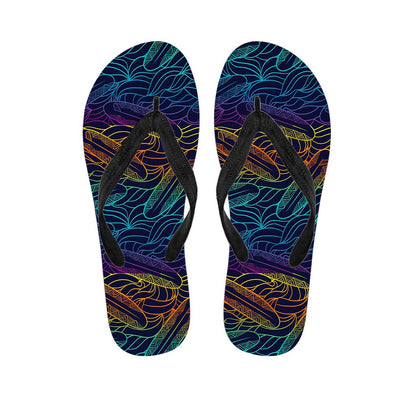 EDM Surfing Wave Pattern Print Flip Flops