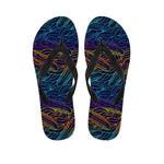 EDM Surfing Wave Pattern Print Flip Flops