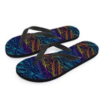 EDM Surfing Wave Pattern Print Flip Flops