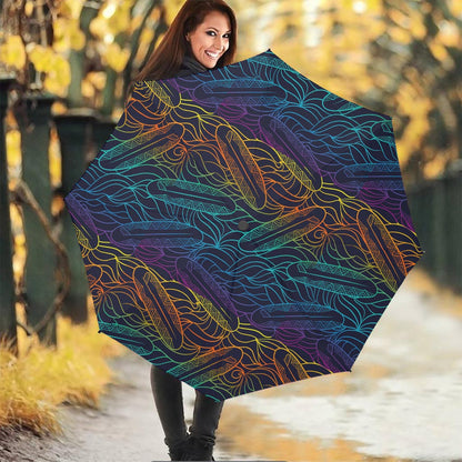 EDM Surfing Wave Pattern Print Foldable Umbrella