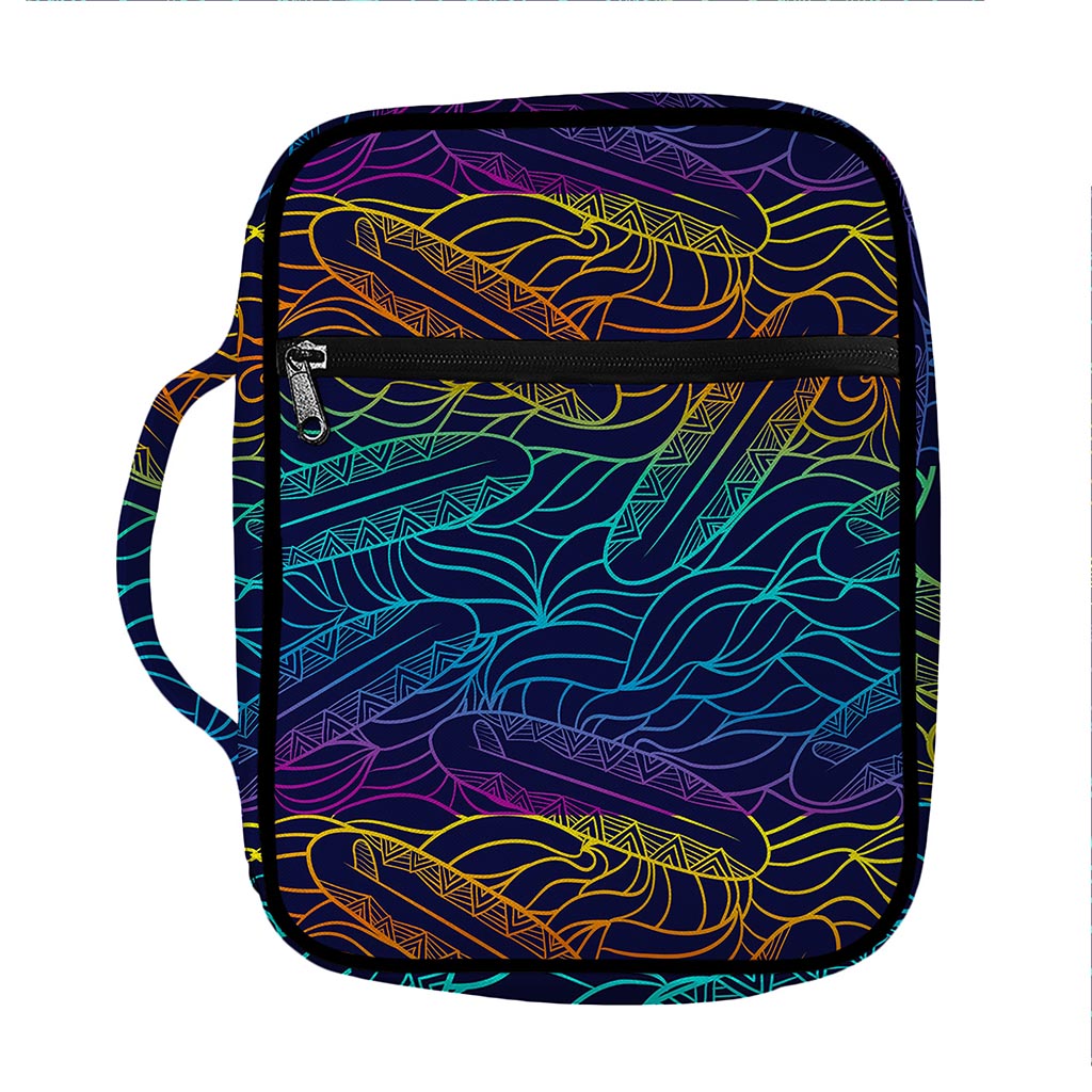 EDM Surfing Wave Pattern Print Front Pocket Bible Bag