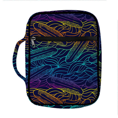 EDM Surfing Wave Pattern Print Front Pocket Bible Bag