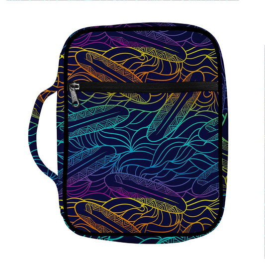 EDM Surfing Wave Pattern Print Front Pocket Bible Bag