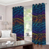 EDM Surfing Wave Pattern Print Grommet Curtains